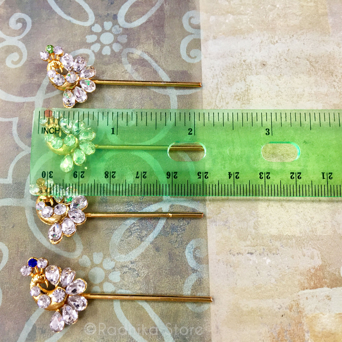 Crystal Teardrop Peacock Flute - 2.2 Inch