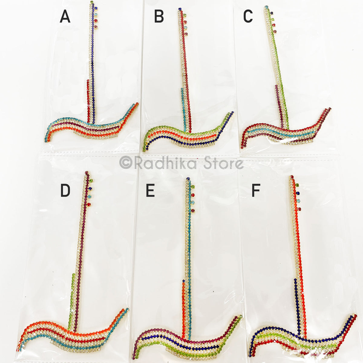 Baladeva Plough With Multi Color Rhinestones- Size Large 5inch