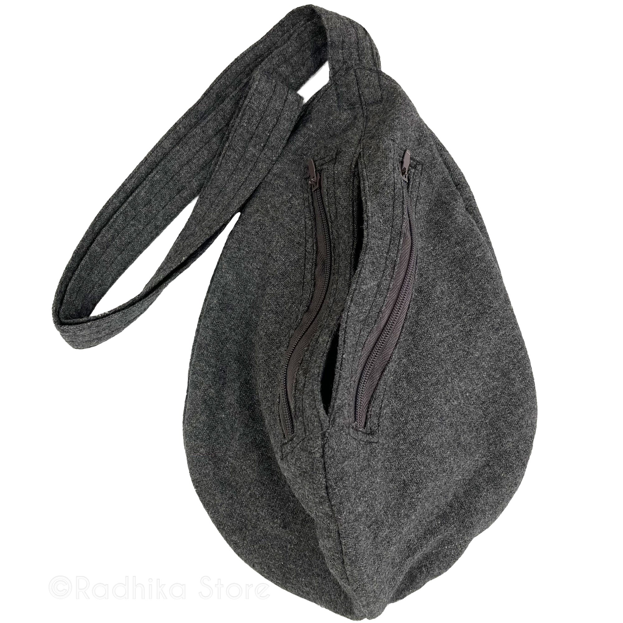 Thick Warm Wool - Dark Gray - Large Bead Bags