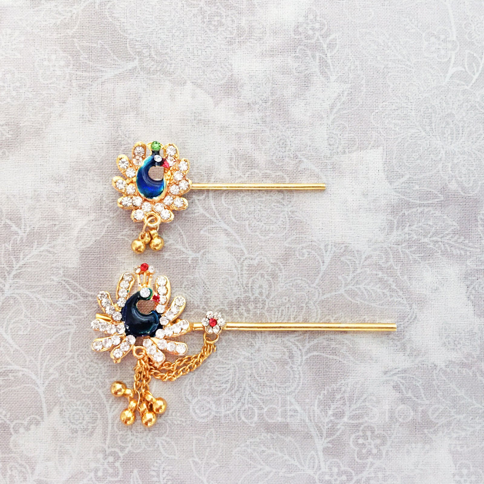 Dazzling Peacock Flute With Golden Bells -  Choose Venu or Murali