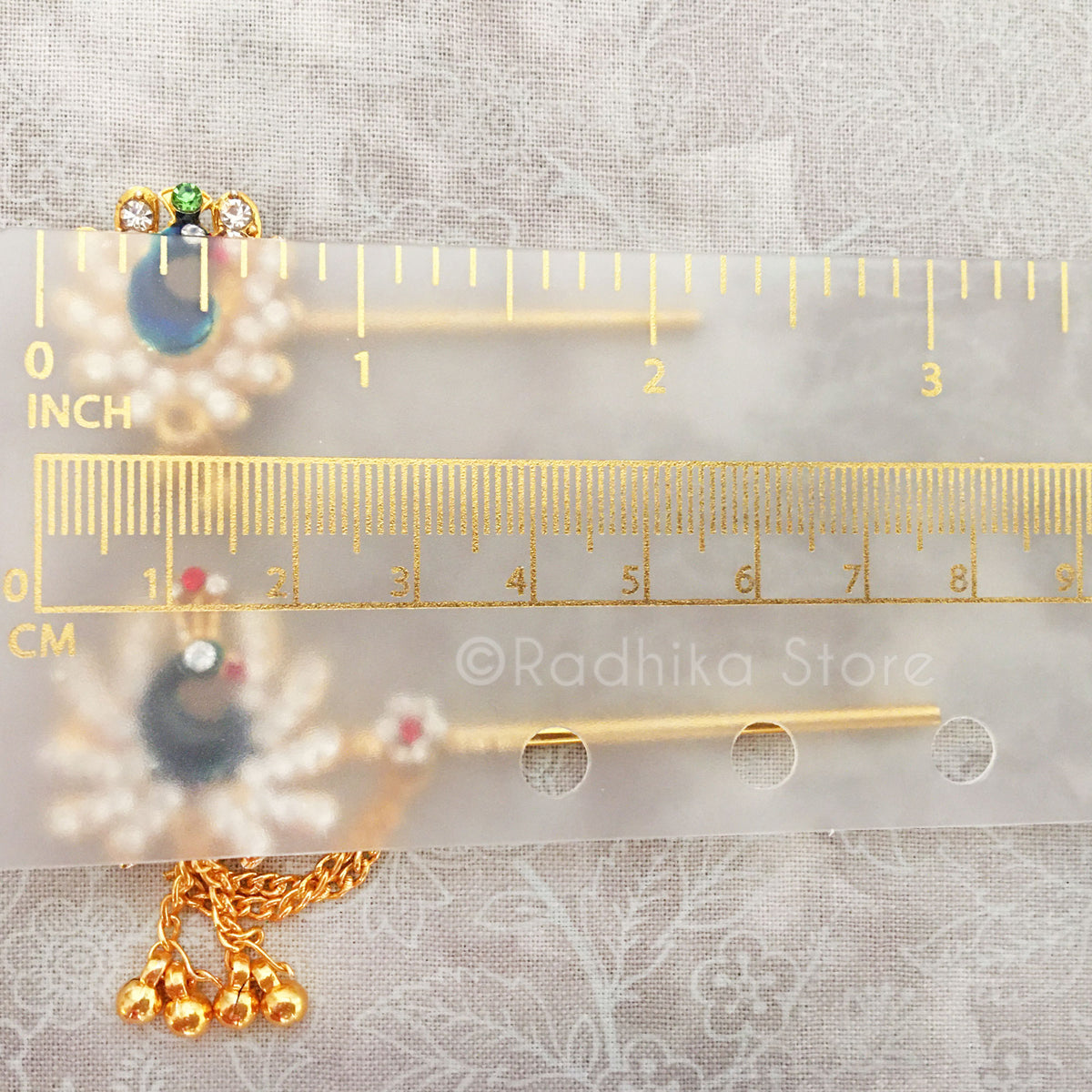 Dazzling Peacock Flute With Golden Bells -  Choose Venu or Murali