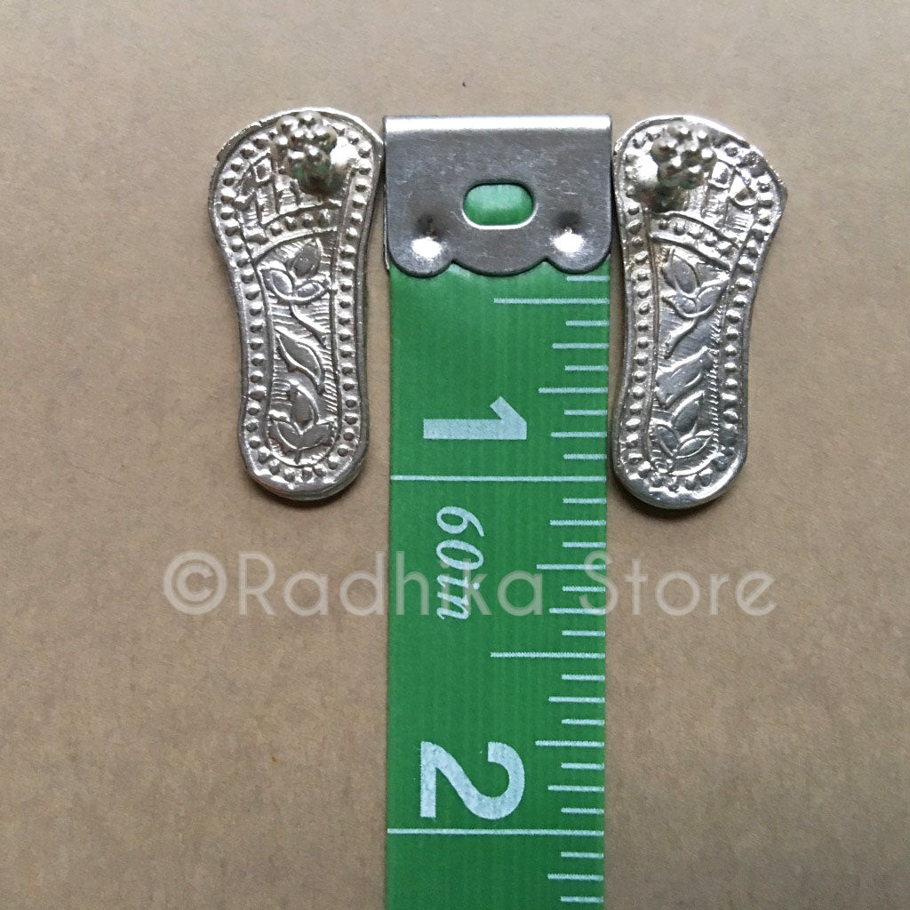 Fancy Silver Deity Shoes - 5 Sizes (For Him)