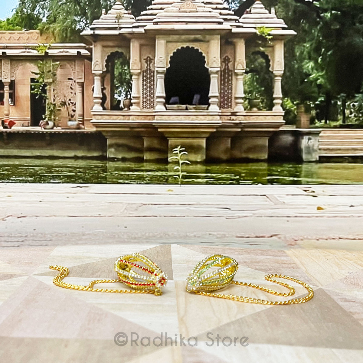 Tiny Deity Mridangas - Choose Rhinestone Color -