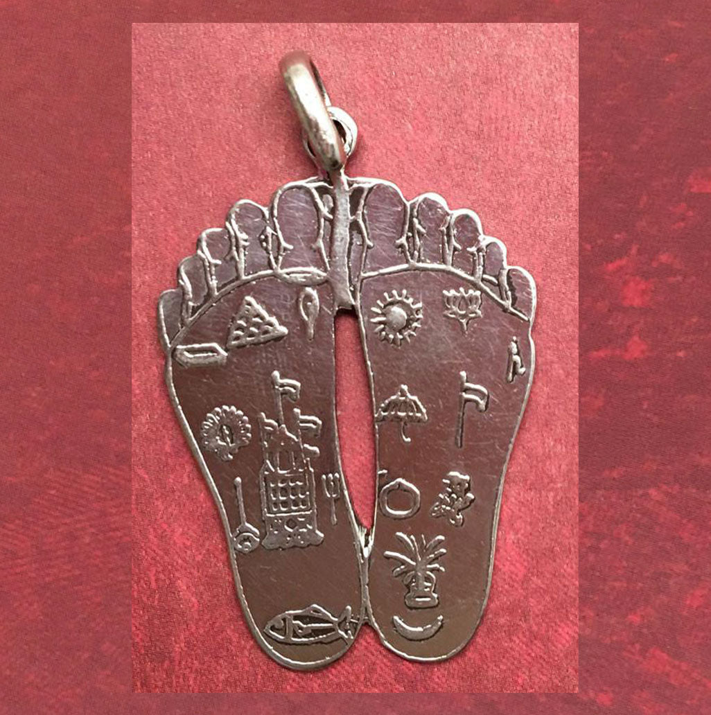 Srimati Radharani Lotus Feet Silver Pendant