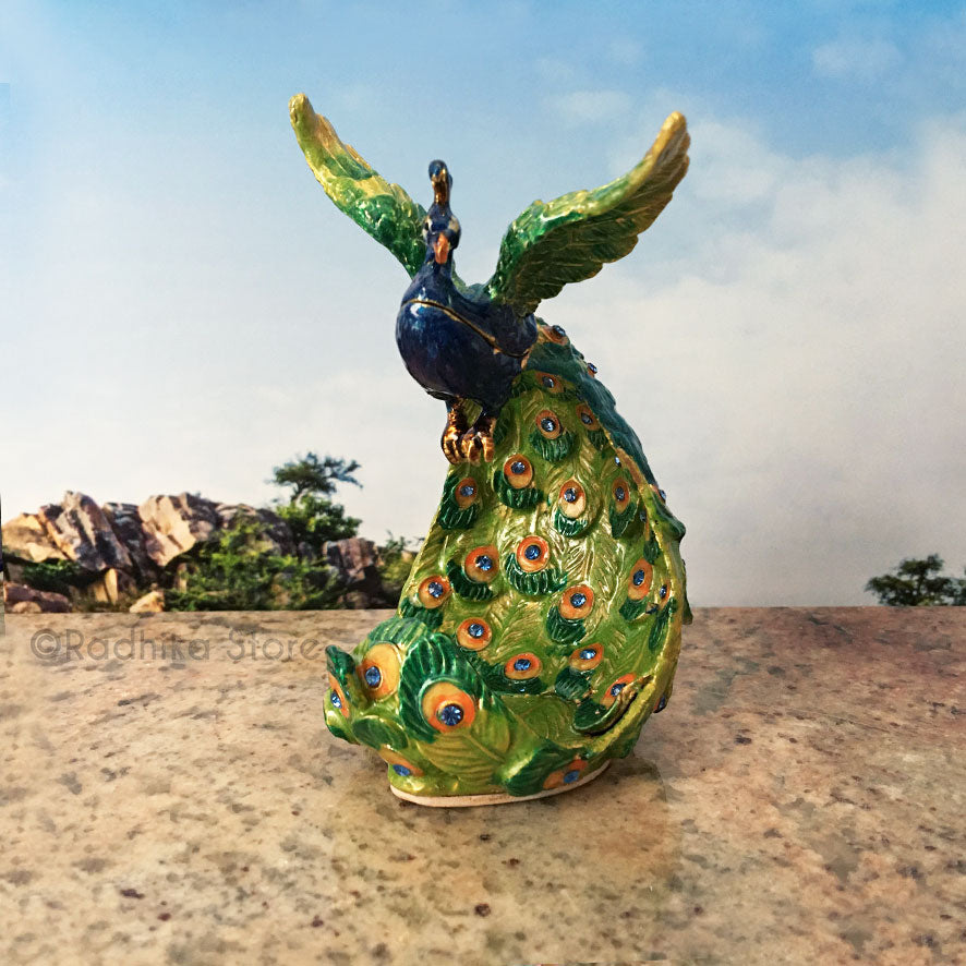 Flying Jeweled Govardhana Peacock - With Hidden Treasure