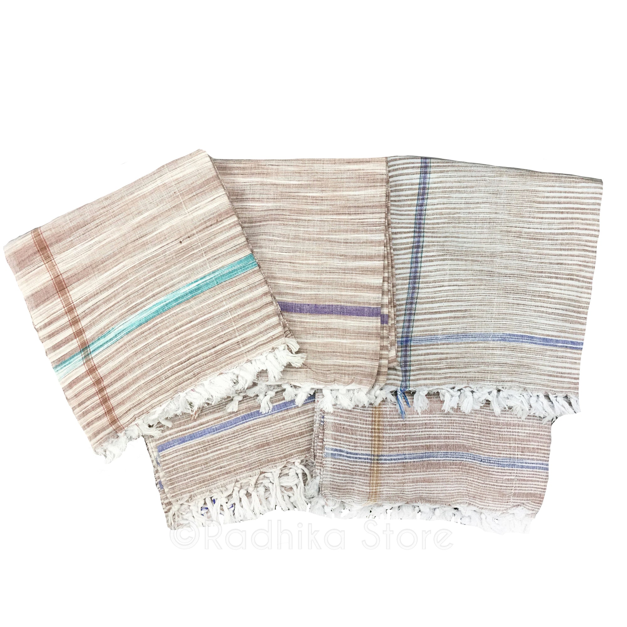 Cotton Gamchas - Beige Color - Set of 5