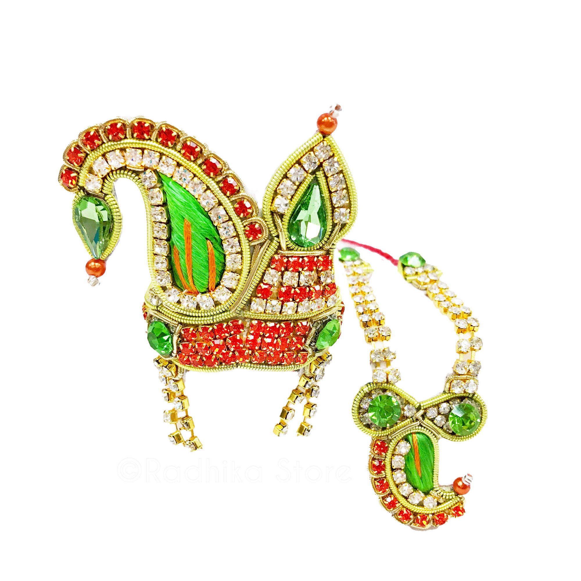 Vrindavan Temple - Deity Crown and Necklace Set
