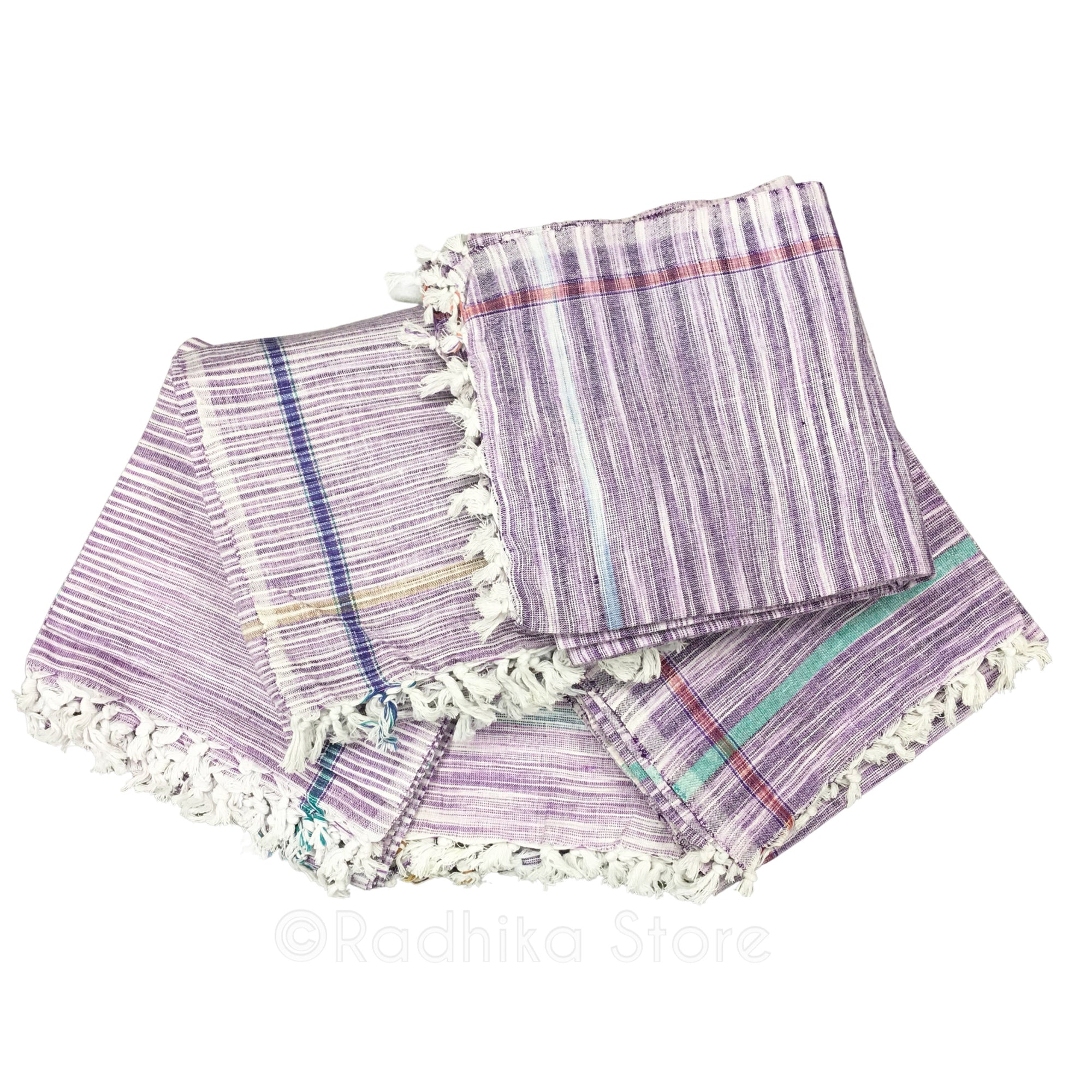 Cotton Gamchas - Lavender Colors - Set of 5