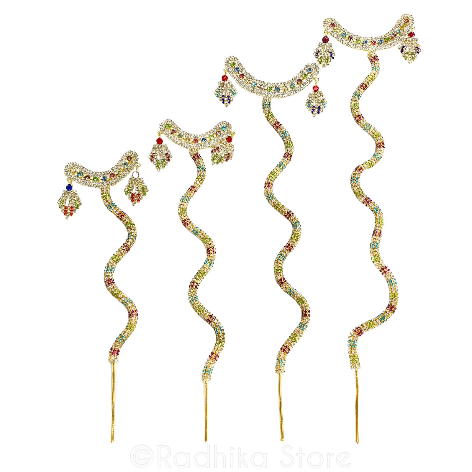 Lord Krishna's Armrest With Multi Color Rhinestones- 9.5 to 10 Inch