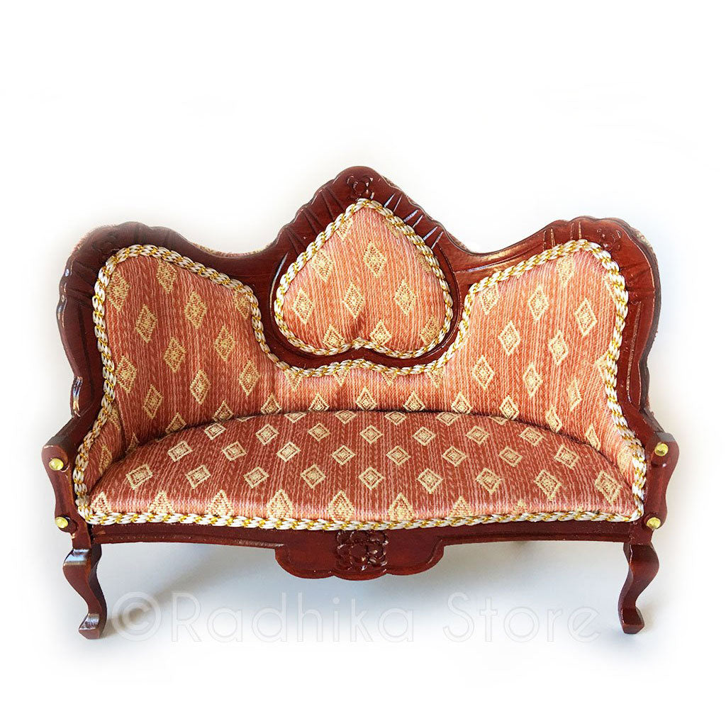 Divine Couple Mahagony Throne- Saffron