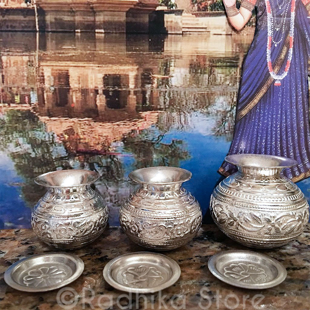 Fancy Silver Miniature Deity Pots