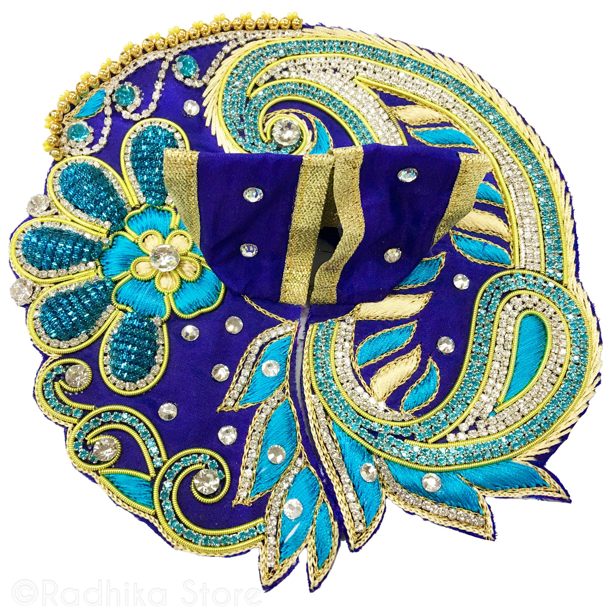 Blue Flower Swirling  In Yamuna -  Laddu Gopal Outfit