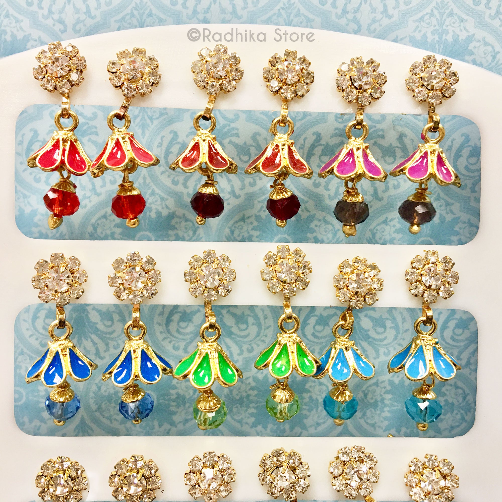 Flower Bell Earrings - Choose Color