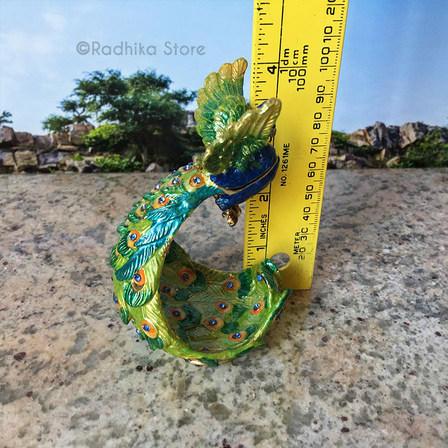 Flying Jeweled Govardhana Peacock - With Hidden Treasure