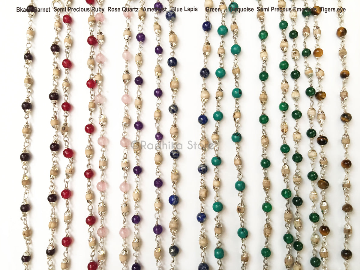 Blackish Red Garnet Silver Chain Necklace