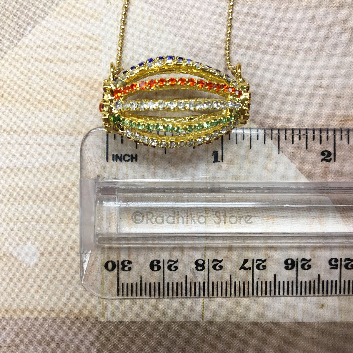 Deity Mridanga - Multi Color Rhinestones