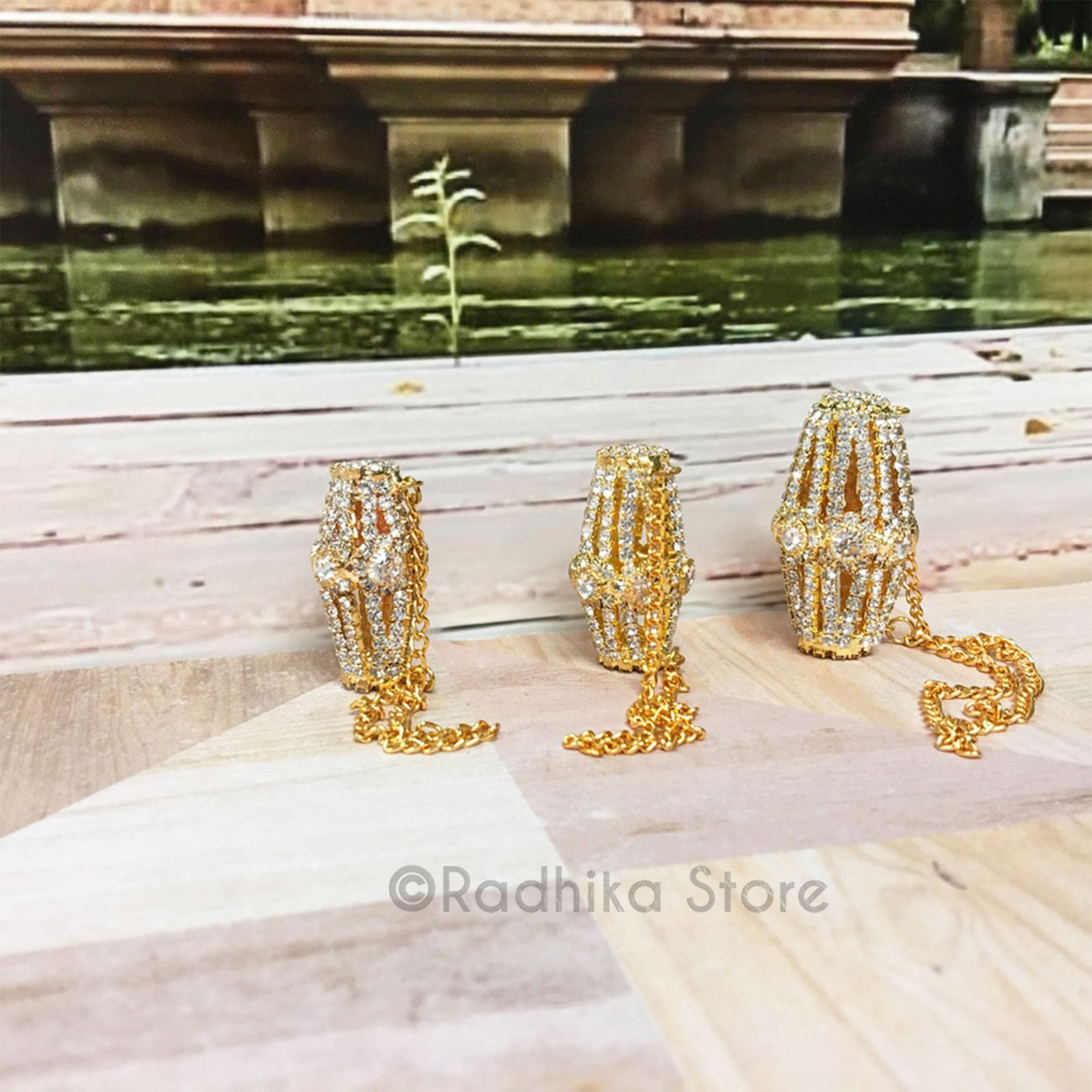 Deity Mridanga With Center Crystals