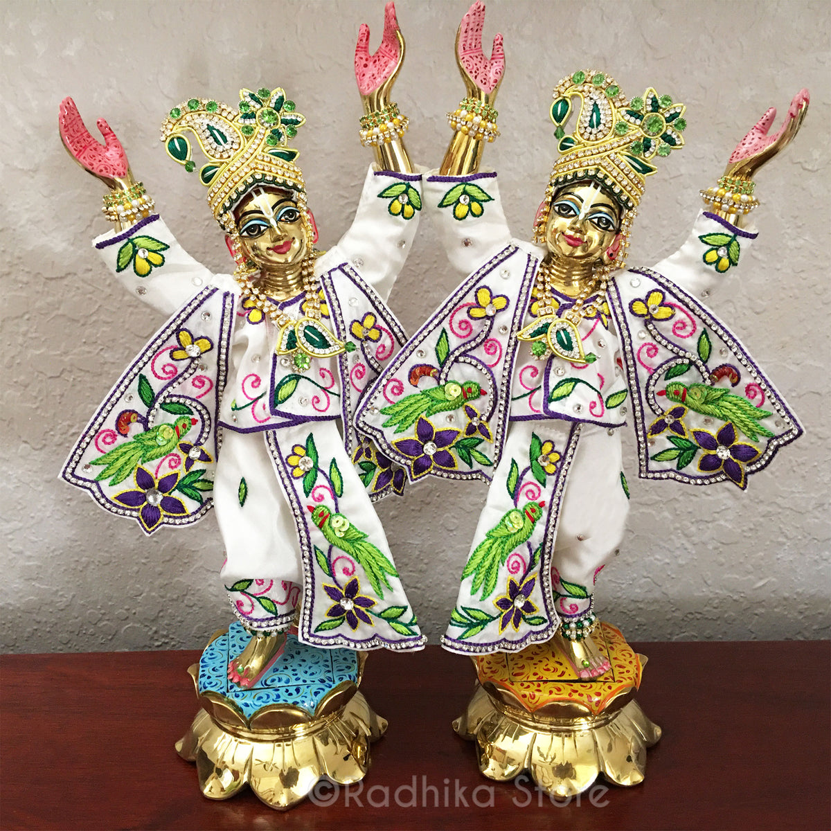 Blissful Mayapur - Green - Deity Crown and Necklace Set