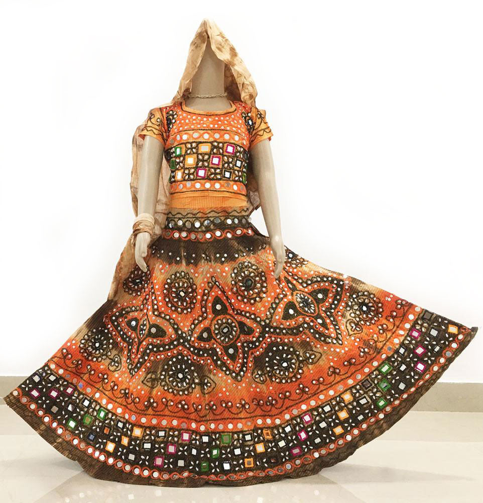 Gopi Skirt Outfit - Vrindavan Dust/Orange - Sizes - 6