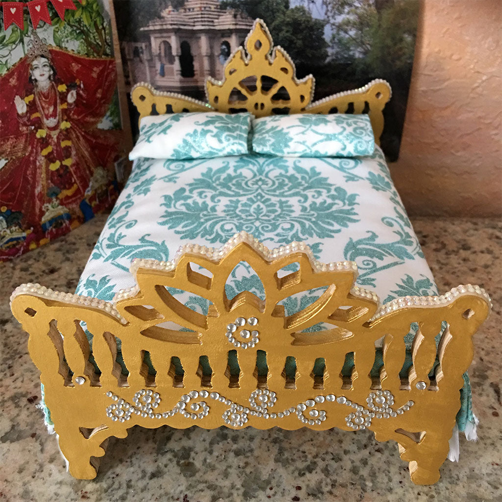 Jeweled Golden Lotus Beds- 7 1/4&quot; Inch (Two Styles to Choose From)