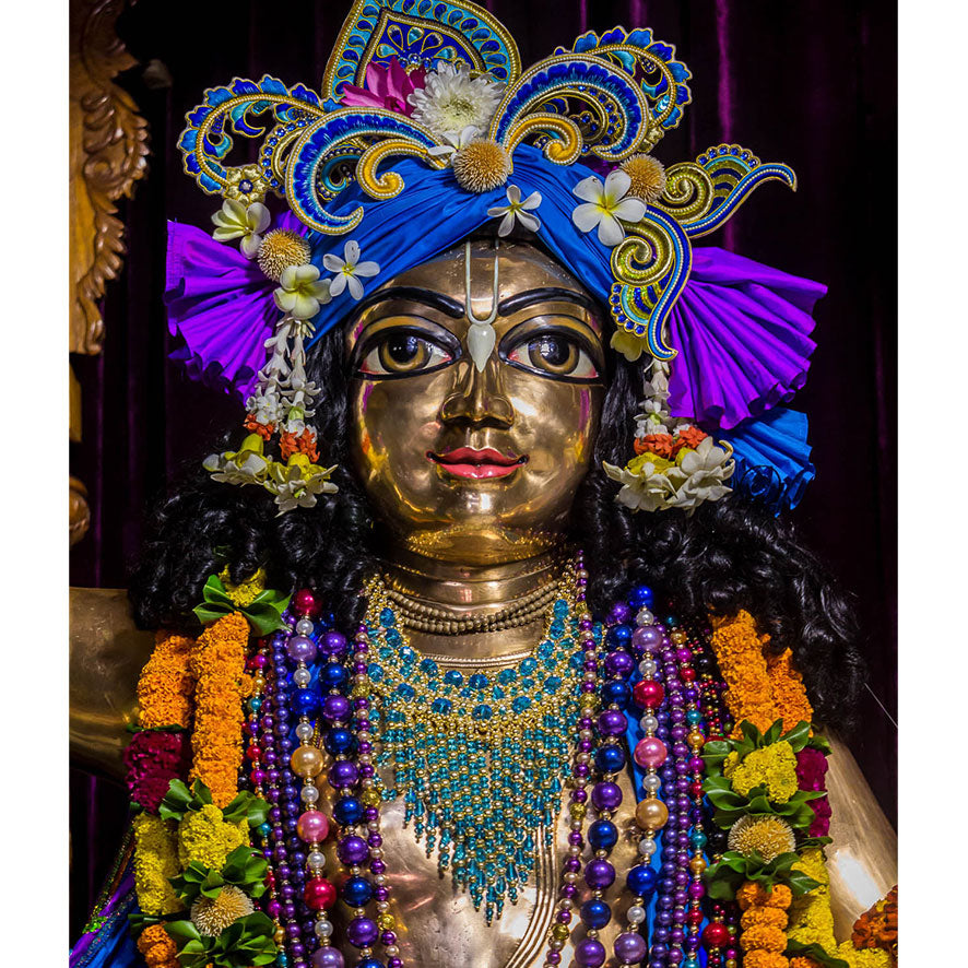 Teal Blue Rhinestone Deity Necklace- Size Tiny, Small or Medium