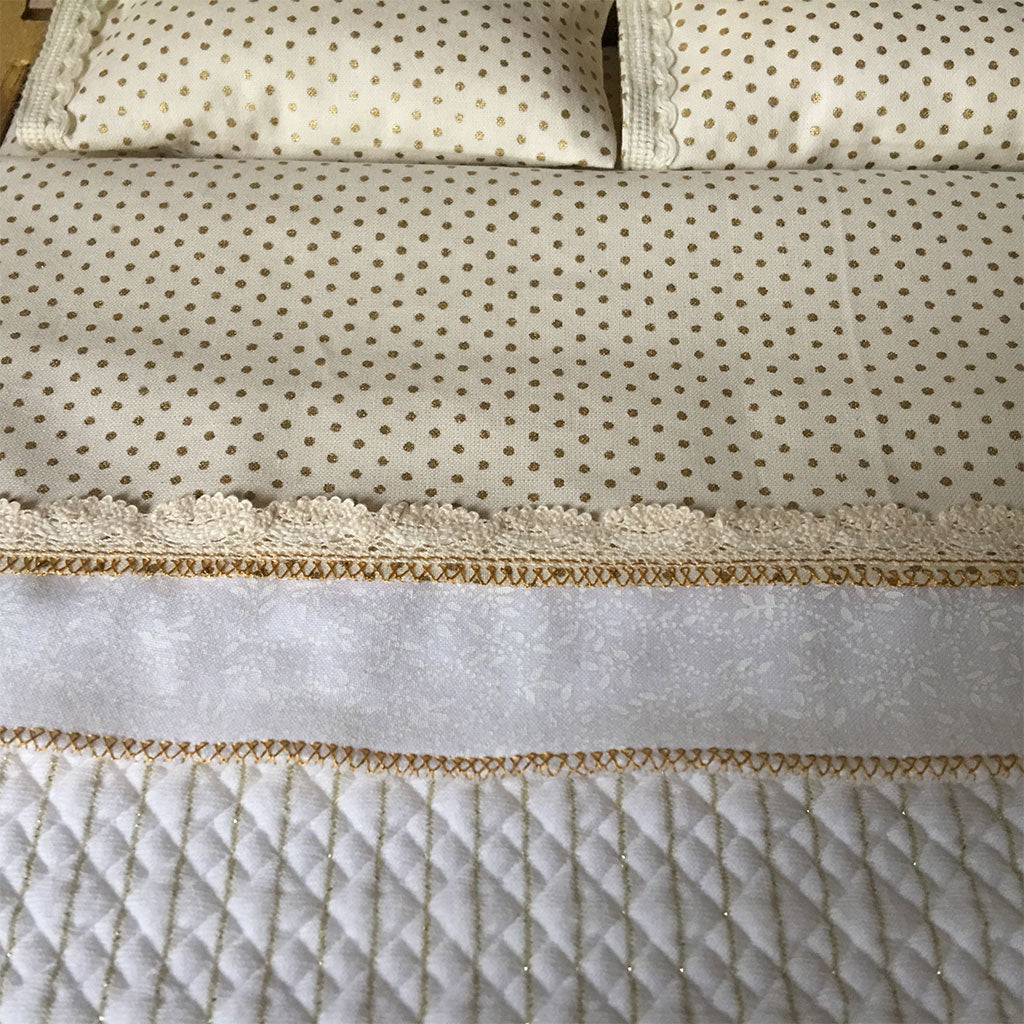 Vrindavan Opulence - Gold Lotus Bed - 14 1/2&quot; Inch