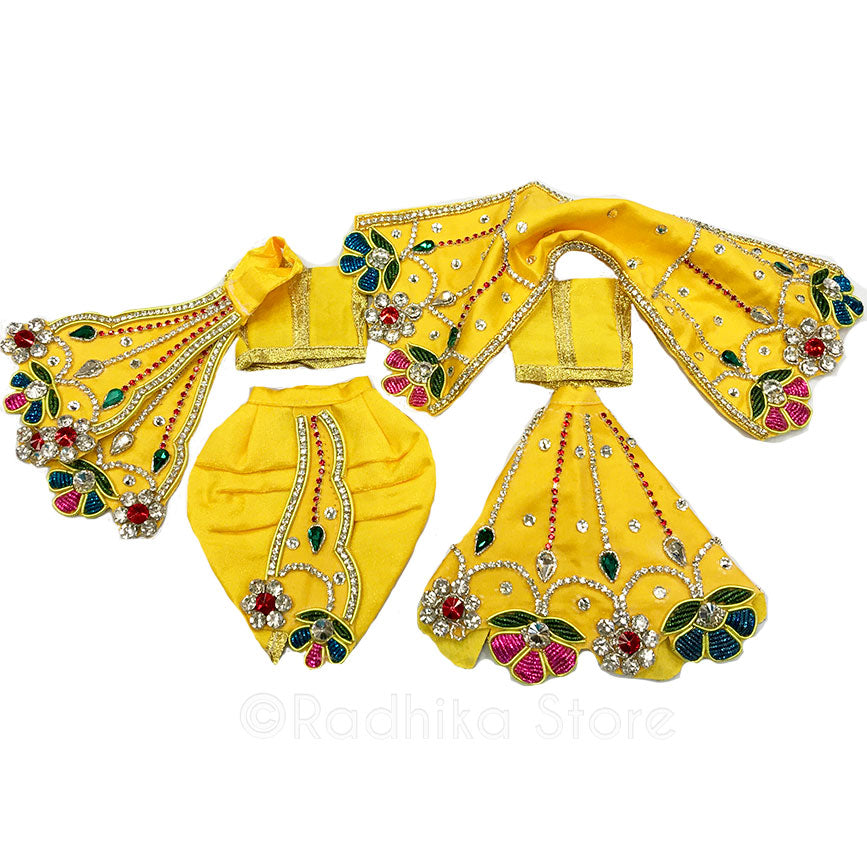 Seva Kunj Garden -  Marigold Yellow - Radha Krishna Deity Outfit