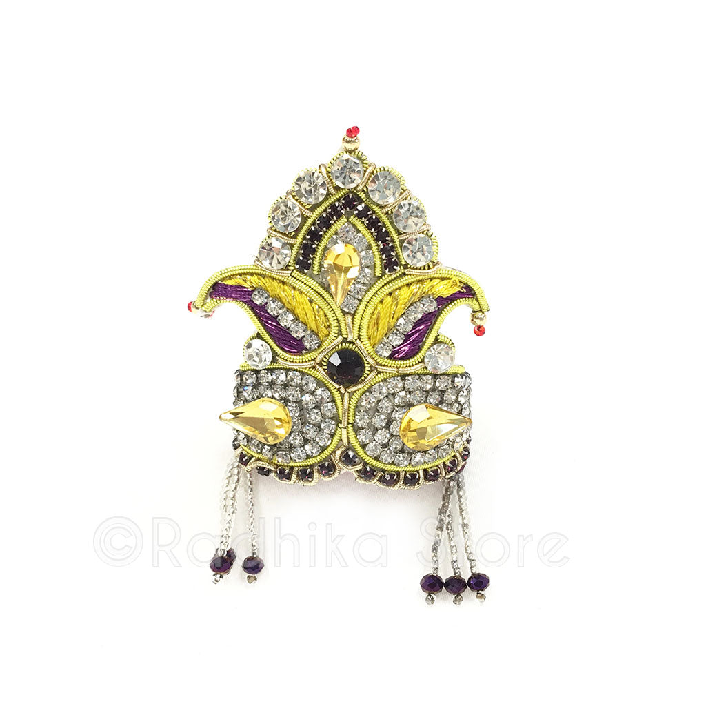 Purple Golden Majesty -  Rhinestone Deity Crown