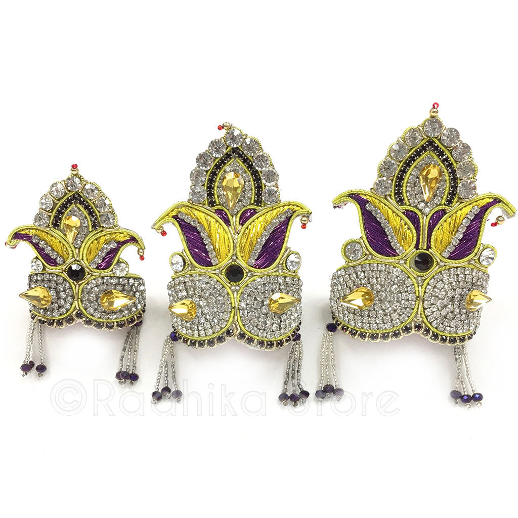 Purple Golden Majesty -  Rhinestone Deity Crown