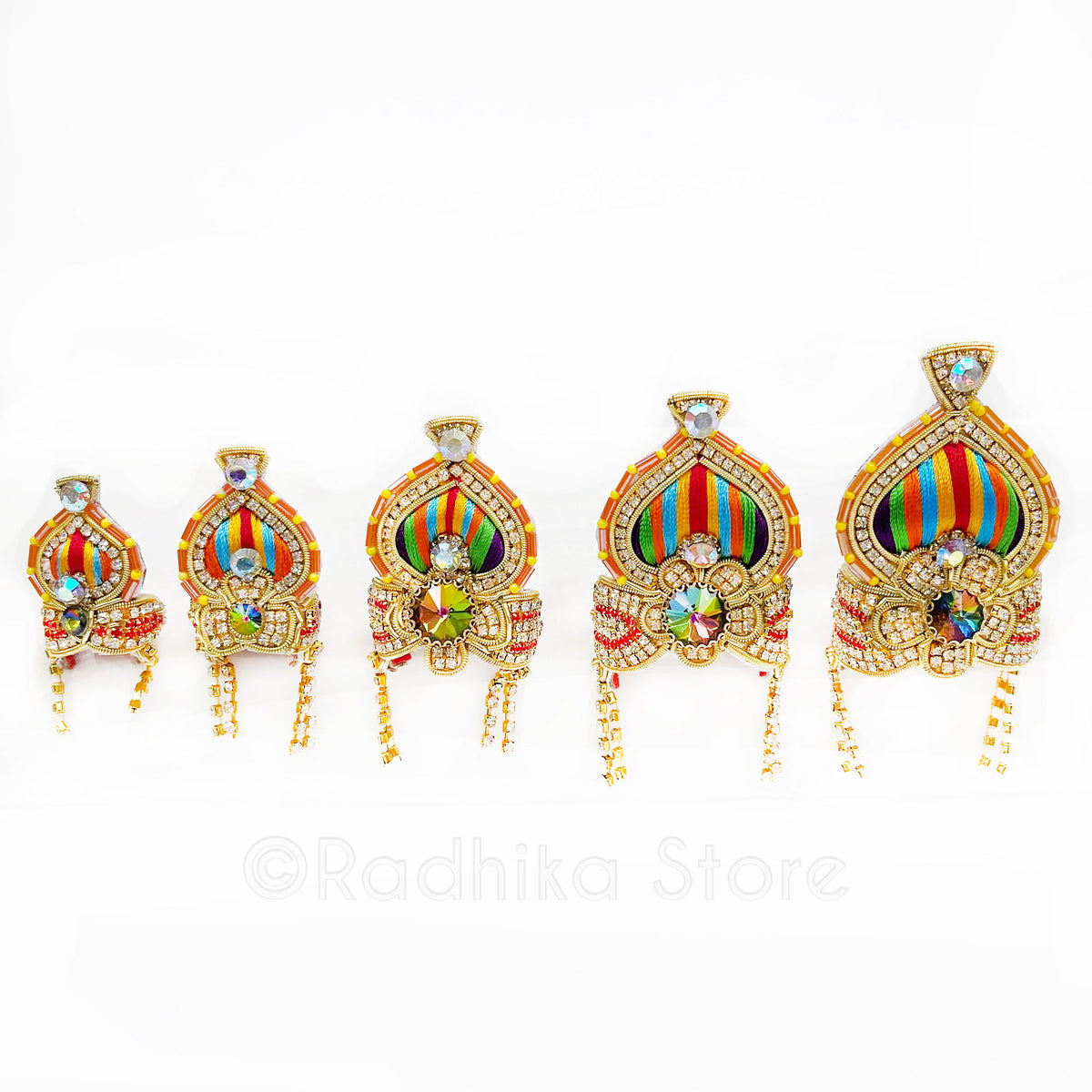 Govardhan Rainbow - Deity Crown and Necklace Set