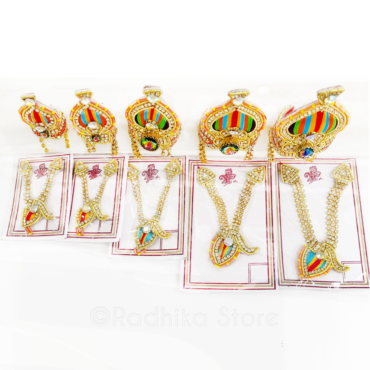 Govardhan Rainbow - Deity Crown and Necklace Set