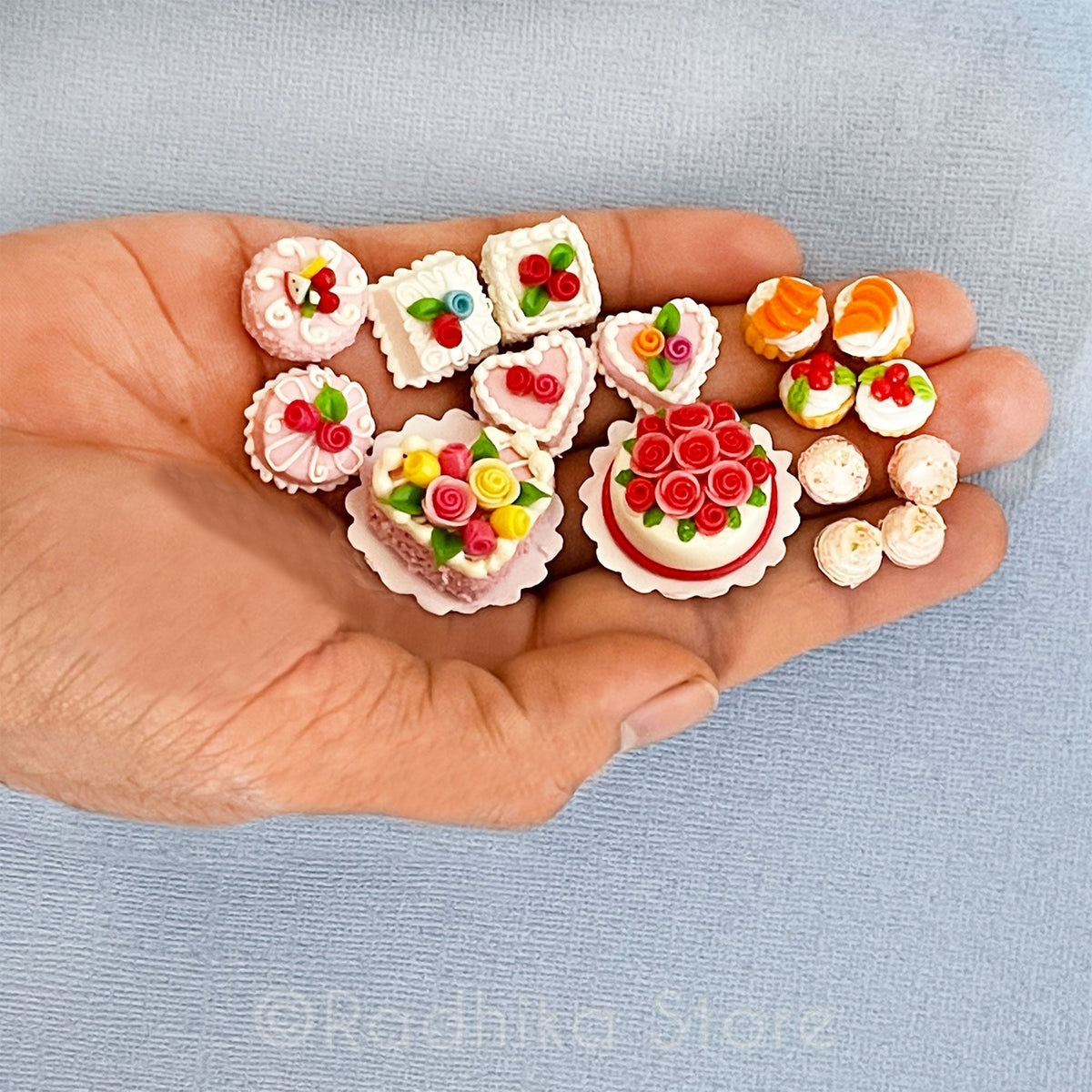 Tiny Cherry Cupcakes - Choose Color - Set of 2
