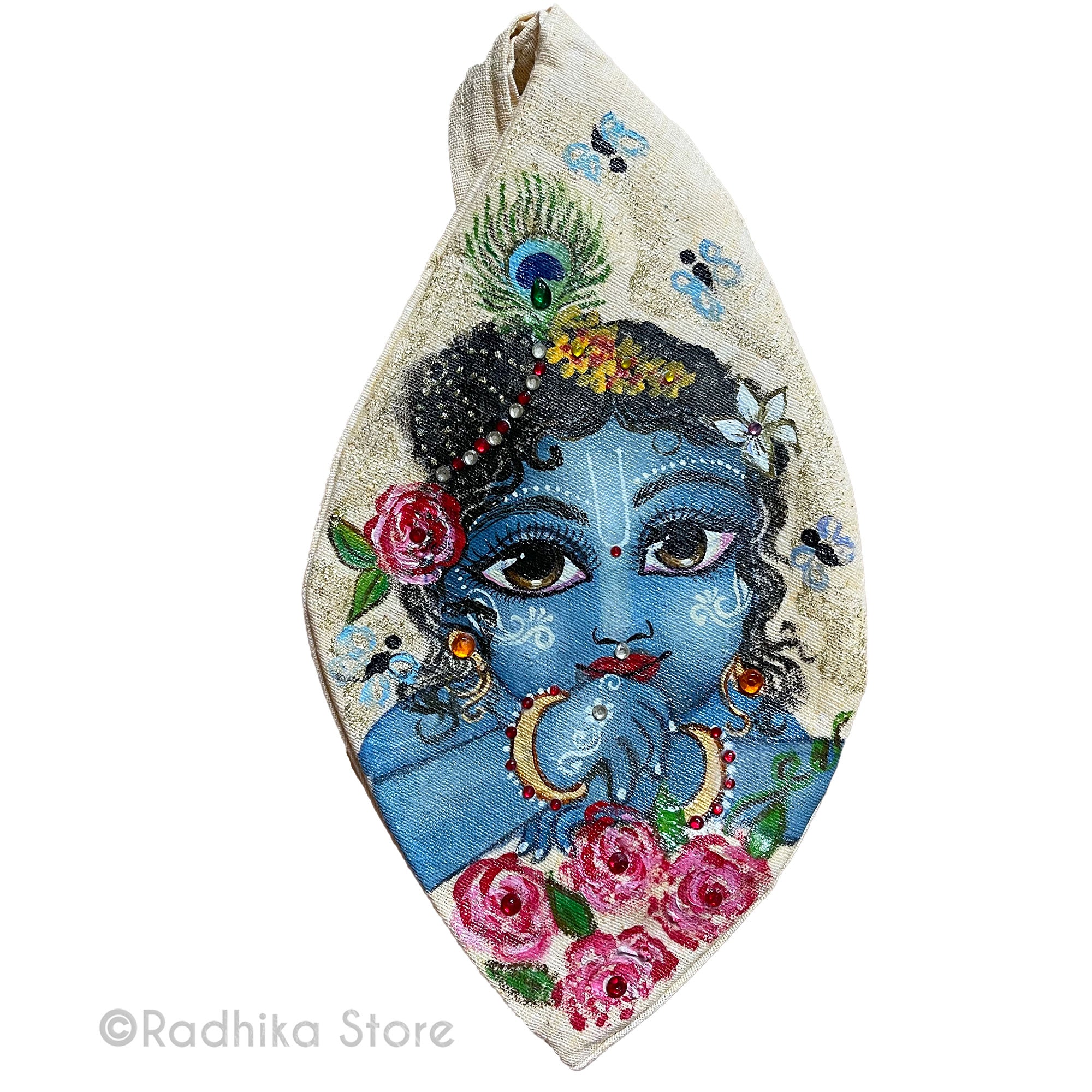 I Am Your Gopala - Hand Painted and Jeweled - Bead Bag
