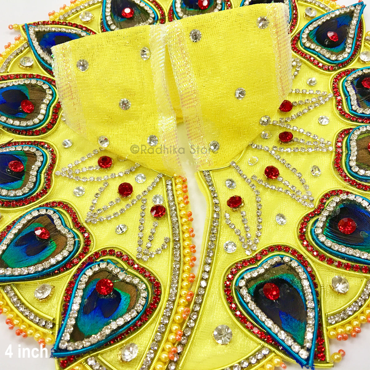 I lost my heart in Vrindavan - Yellow Mesh -  Laddu Gopal Outfit