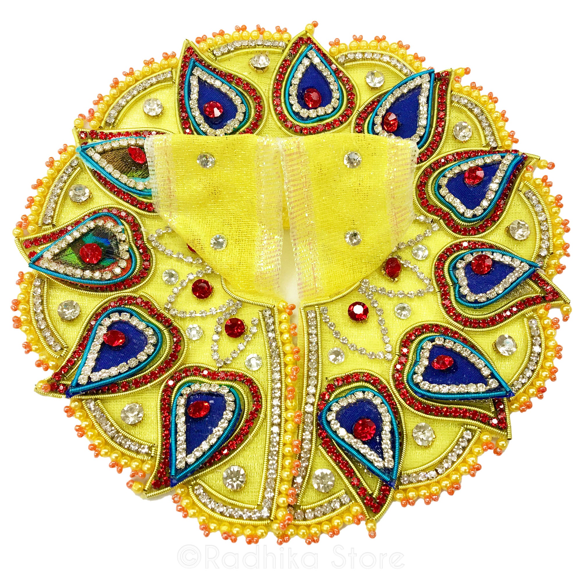 I lost my heart in Vrindavan - Yellow Mesh -  Laddu Gopal Outfit