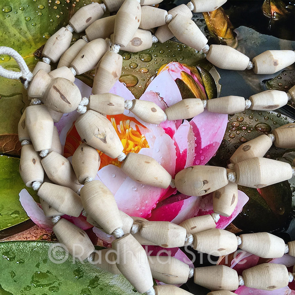 Extra Large Mridanga Shaped Pure Tulsi Japa Japa Beads - Hang 56&quot; Inches Long