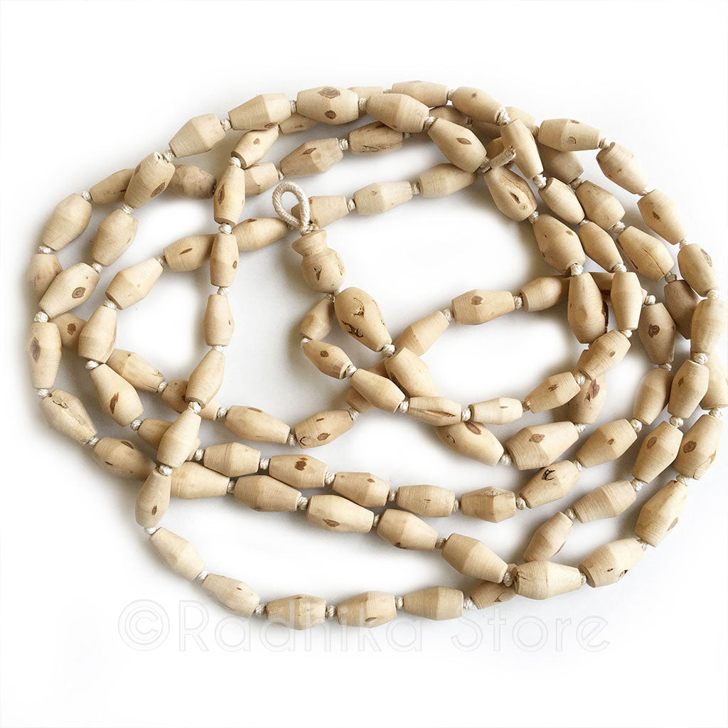 Extra Large Mridanga Shaped Pure Tulsi Japa Japa Beads - Hang 56&quot; Inches Long