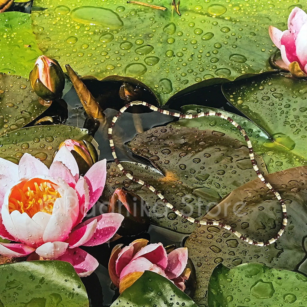 Tulsi With Round Rosewood Neck Beads - Two and Three Tulsi Beads