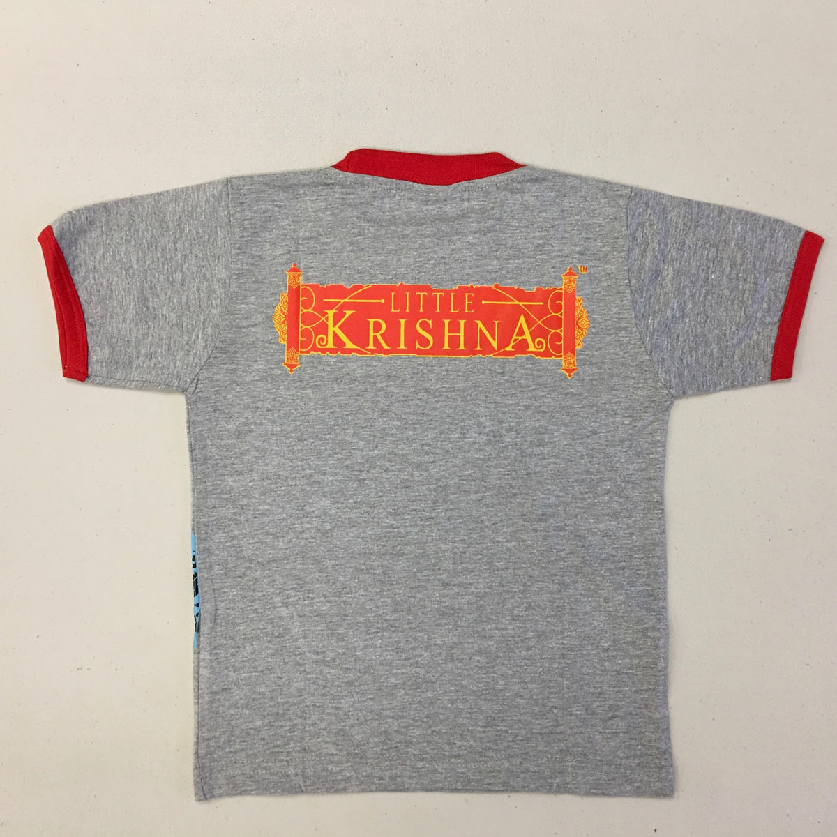 Little Krishna Bg Verse- Gray and Red- Short Sleeve- Choose Size- 3 to 8 Years