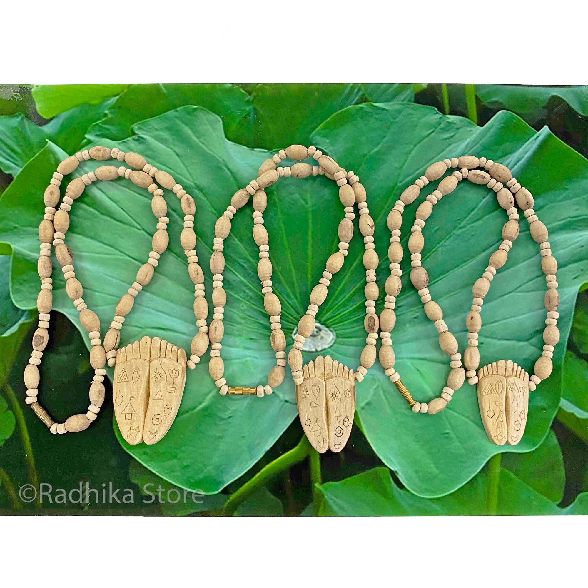 Sri Radha Lotus Feet - Tulsi Necklace - 3 Sizes