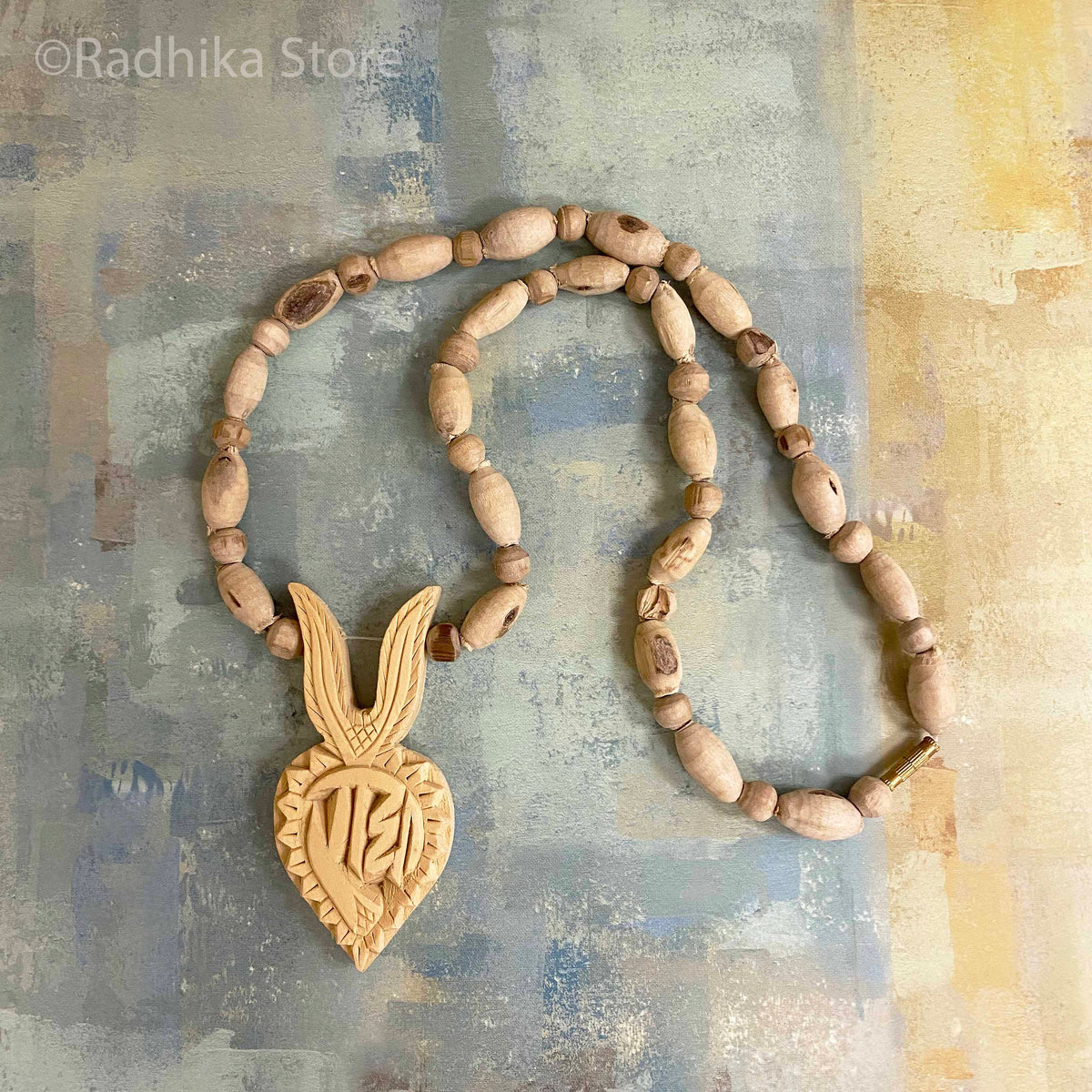 Radha Tilak Lotus Pendant-Tulsi Necklace