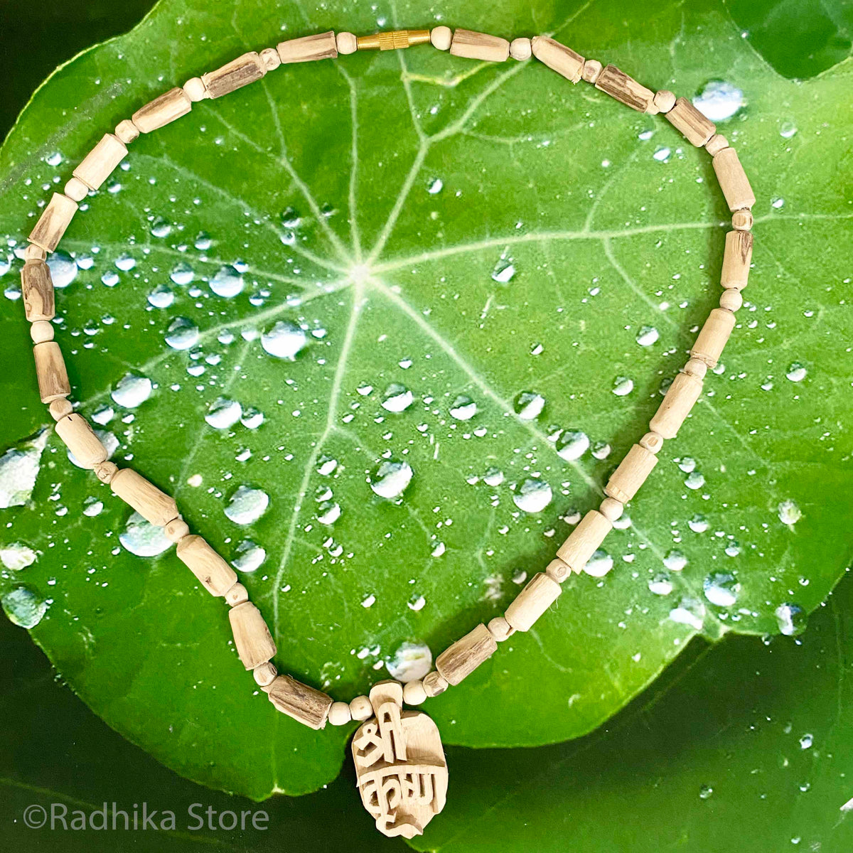 Sri Radha Sanskrit Pendant- Sri Krishna Sanskrit Pendant- Tulsi Necklace