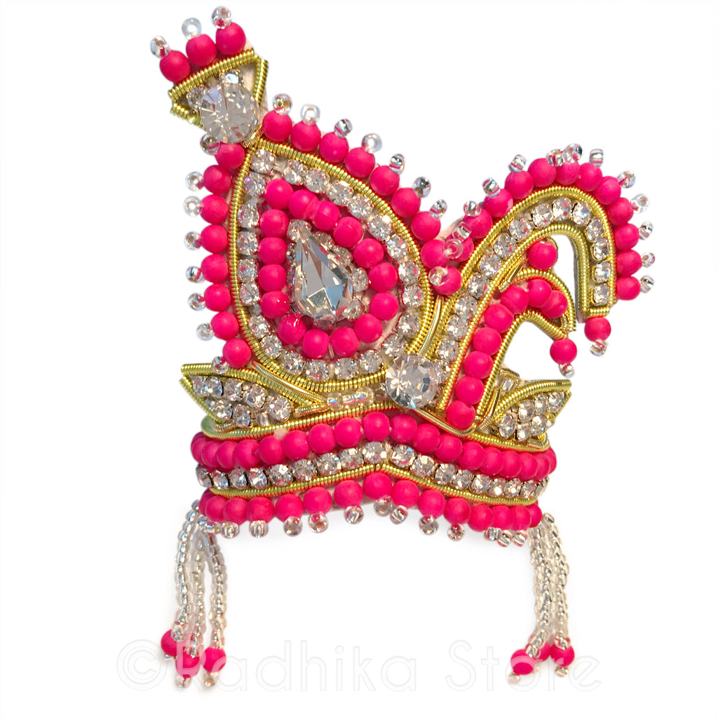 Bright Pink Vrindavan Swan - Rhinestone Crown