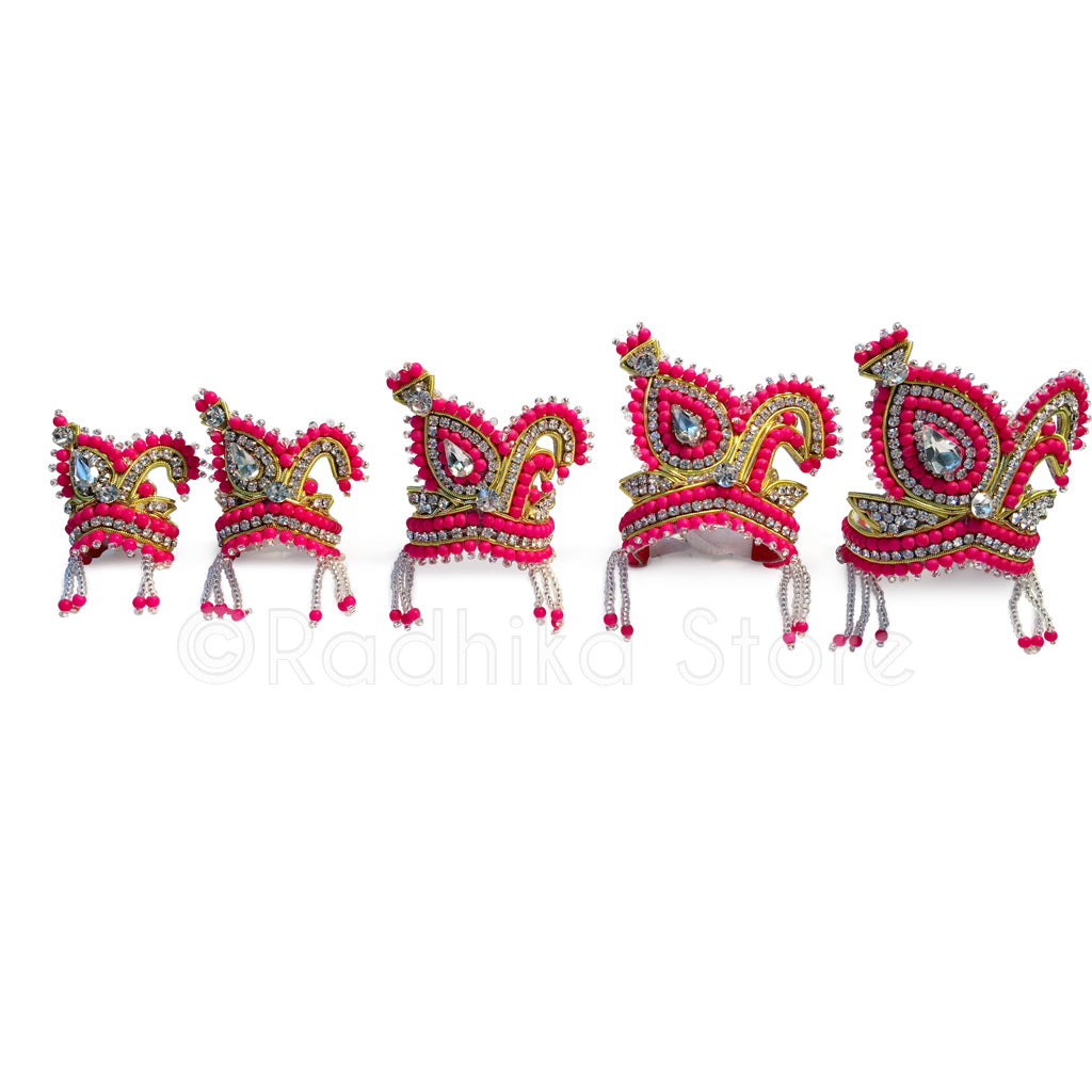 Bright Pink Vrindavan Swan - Rhinestone Crown