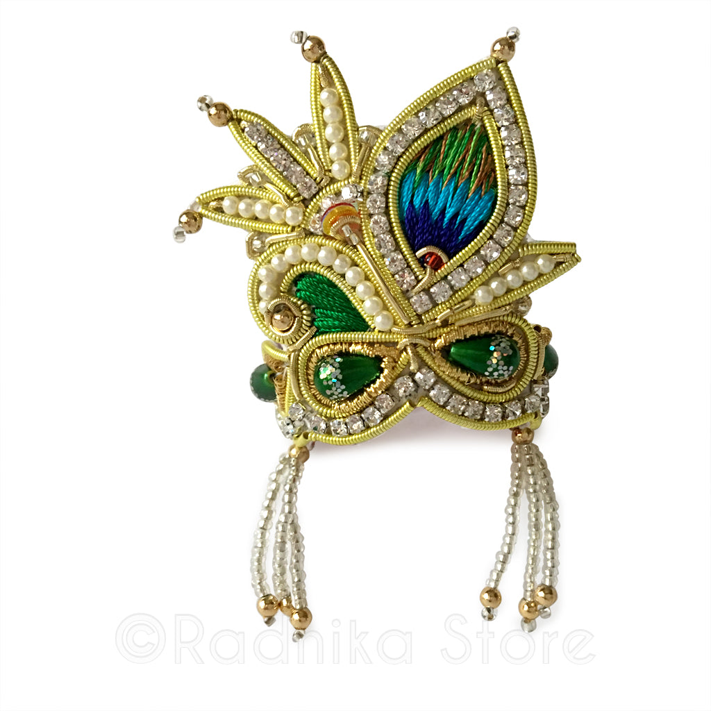 Green - Peacock Pearl - Rhinestone Crown