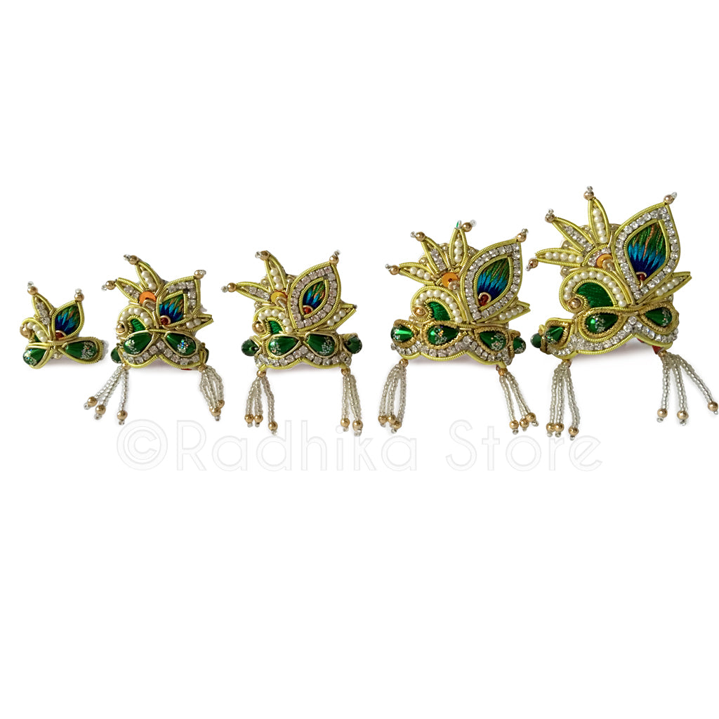 Green - Peacock Pearl - Rhinestone Crown