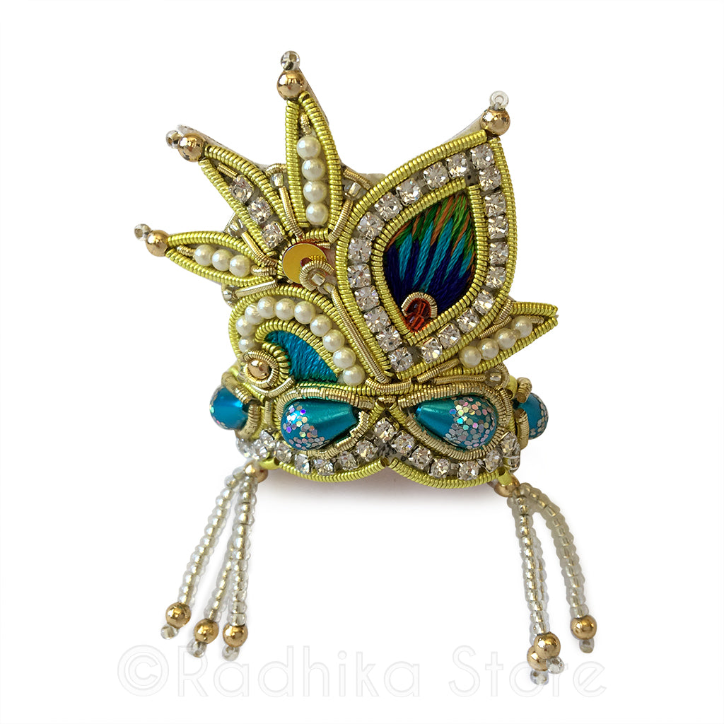 Teal - Peacock Pearl - Rhinestone Crown