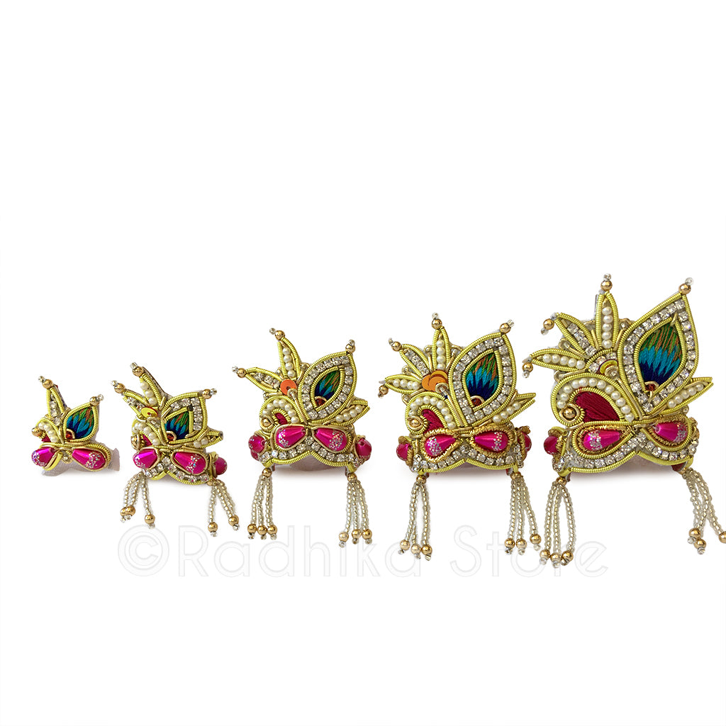 Fuchsia - Peacock Pearl - Rhinestone Crown