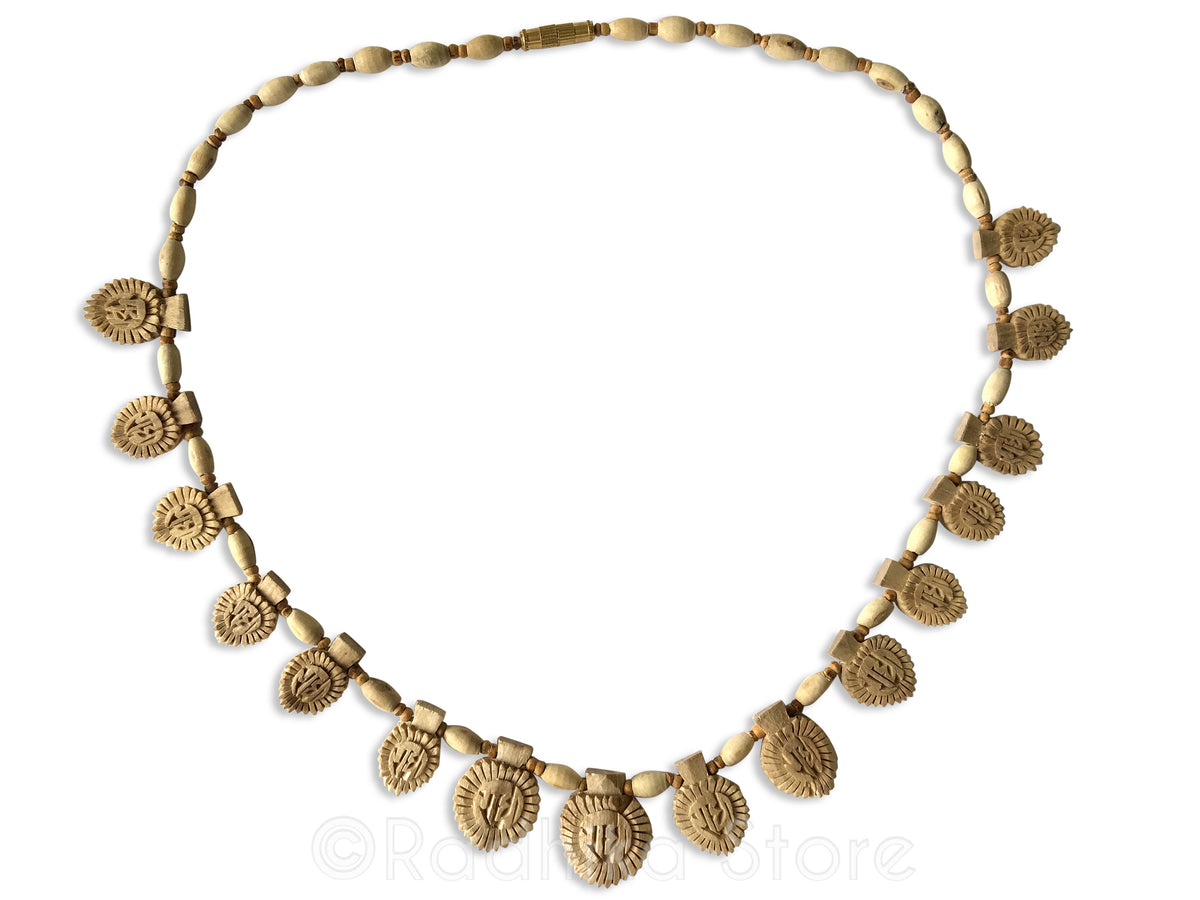 16 Tiny Radha Lotus Sanskrit Pendants - Tulsi Necklace