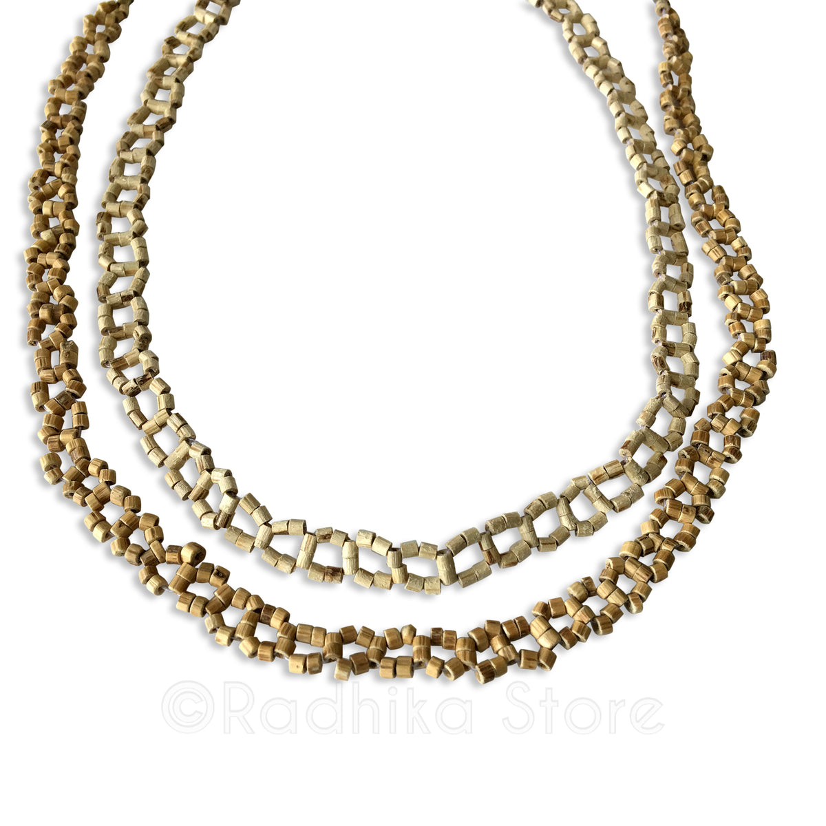 Wheel Cut Tulsi Neck Beads - 1 Round